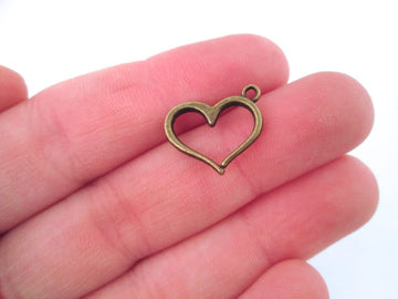 Copper heart Pendant for Jewelry & Resin Necklace- (Pack of 2 pcs)