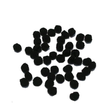 Black Pom Poms Balls for Hobby Supplies and DIY Creative Crafts, Party Decorations - 50 pcs (2 cm- 1 inch)