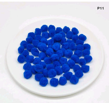 Craftdev School Project 100pcs 2cm- 1 Inch Craft Pom Poms Balls for Hobby Supplies and DIY Creative Crafts, Party Decorations, Blue