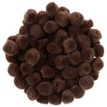 Craftdev School Project 100pcs 2cm- 1 Inch Craft Pom Poms Balls for Hobby Supplies and DIY Creative Crafts, Party Decorations, brown