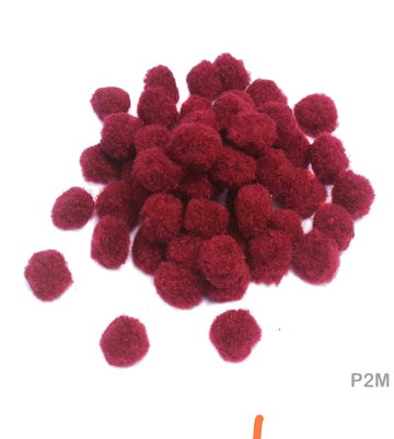 Craftdev School Project 100pcs 2cm- 1 Inch Craft Pom Poms Balls for Hobby Supplies and DIY Creative Crafts, Party Decorations, Crimson