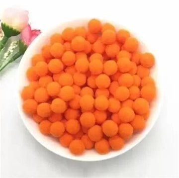 Craftdev School Project 100pcs 2cm- 1 Inch Craft Pom Poms Balls for Hobby Supplies and DIY Creative Crafts, Party Decorations, Orange