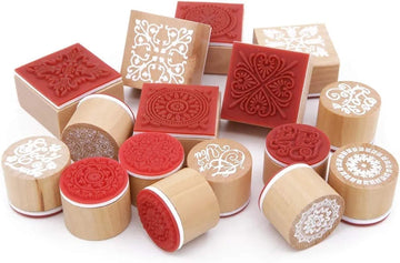 Round And Square Sealing Rubber Stamp I Contain 1 Unit Cloth Printing Stamp I Retro Vintage Journaling Stamp