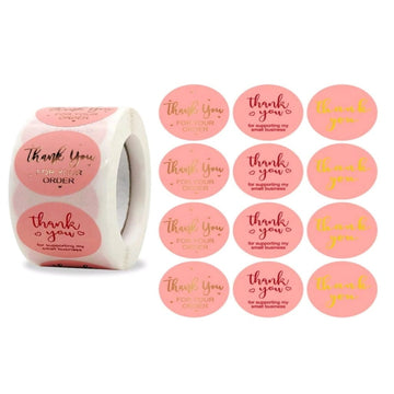 Craftdev Thank you Sticker Tapes (JUMBO ROLL) Thank you labels for your small business (500 Labels) 1inch