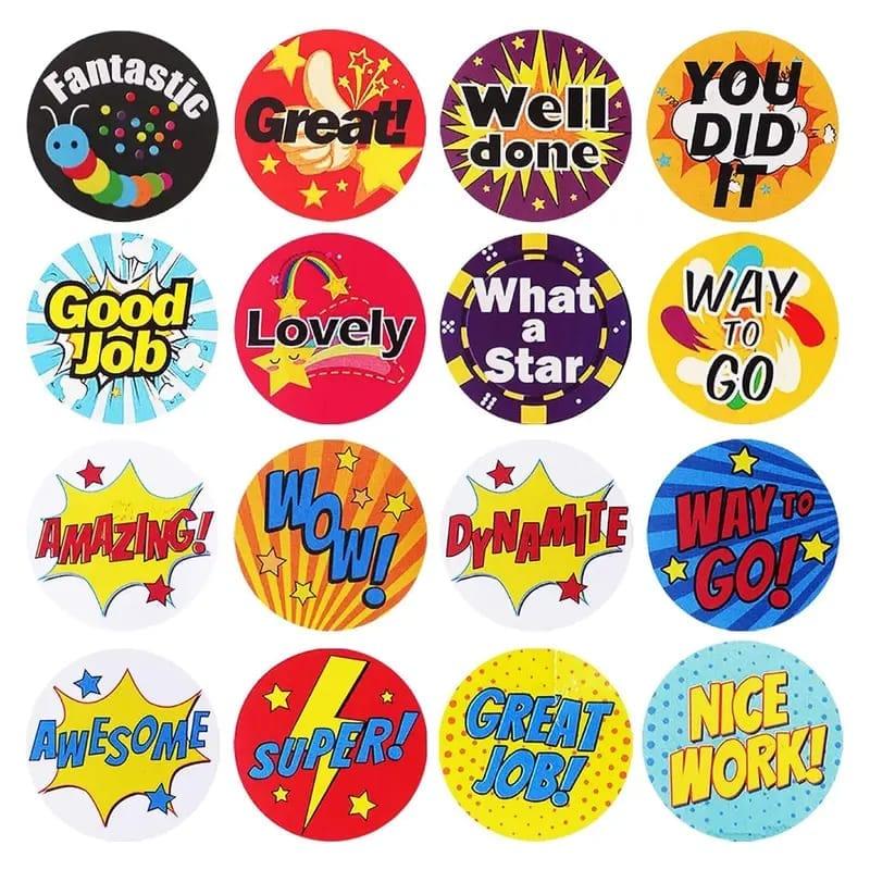 500Pcs/Roll Cartoon Reward Stickers - Cute Students Motivation Teacher ...