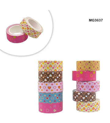 Craftdev Washi Tape Pack of 10 Floral Washi and Masking Tapes - Perfect for Crafting and Decorating