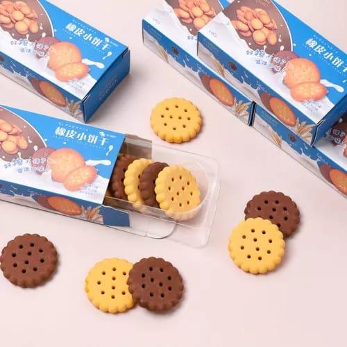 Cute Cookie packet of 6 Erasers - Pack of 1 packet for Return Gifting