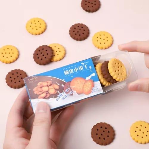 Cute Cookie packet of 6 Erasers - Pack of 1 packet for Return Gifting