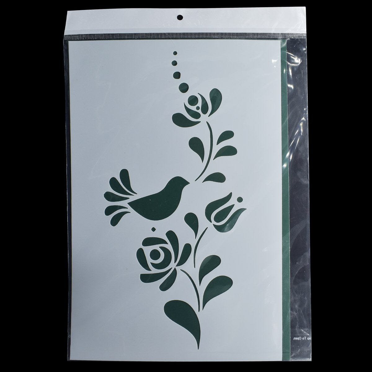 jags-mumbai Office Desk Stationery Stencil Plastic A4 Flower and Bird Design