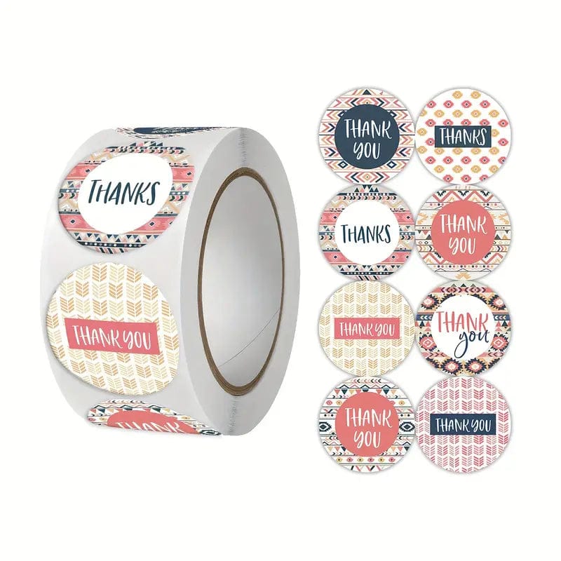 (JUMBO ROLL) Thank you labels for your small business (500 Labels) 1 inch