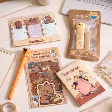 Premium Cute Capybara Stationery combo set l Return gift l  (5pcs) Pack of 1