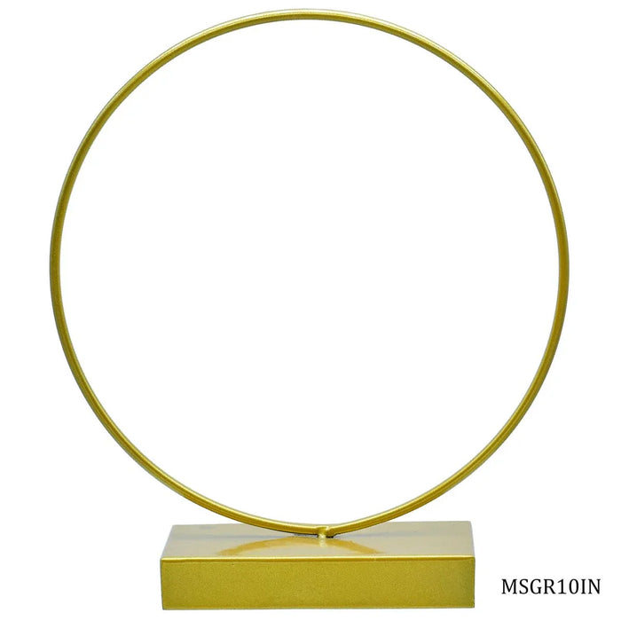 Elegant Gold Round Metal Stand - 10 Inch Diameter, Contain 1 Unit