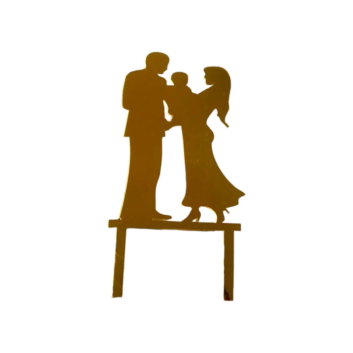 Budget-Friendly Golden  Couple  Cake Topper Acrylic Material Mirror Finish