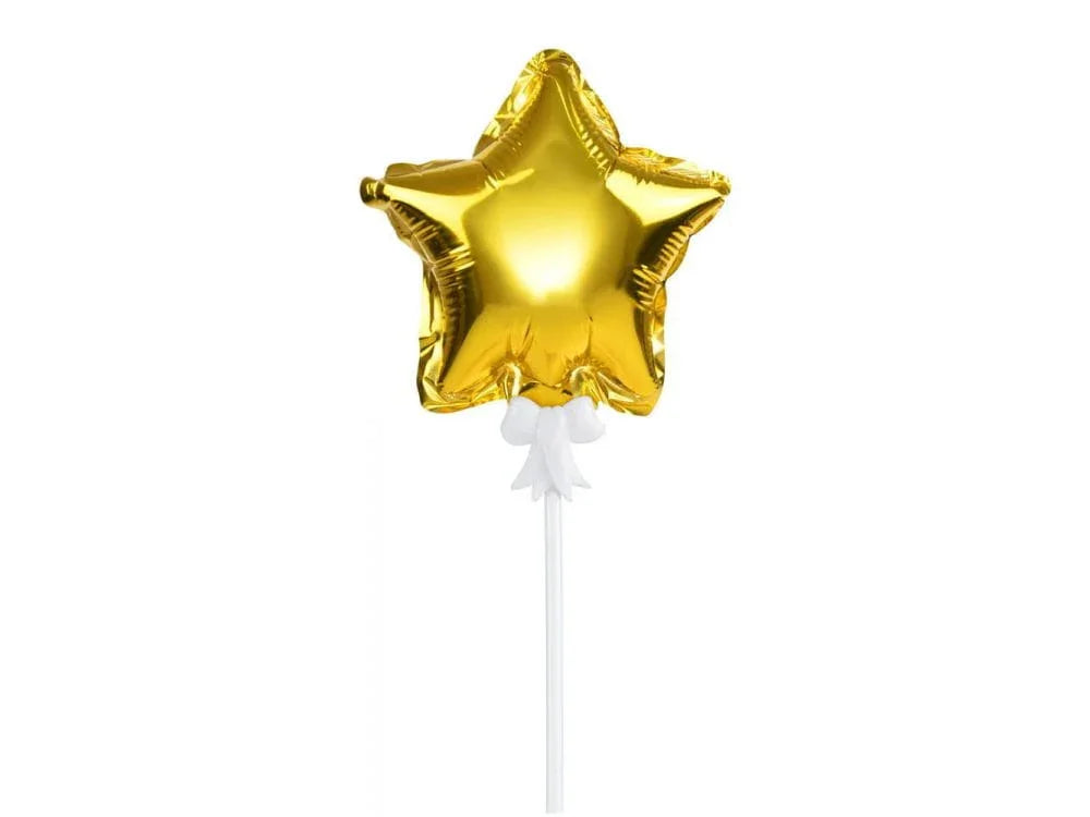 Foil Balloon Gold Star Cake Topper - Add Glamour and Elegance to Your Celebration - 1Pc