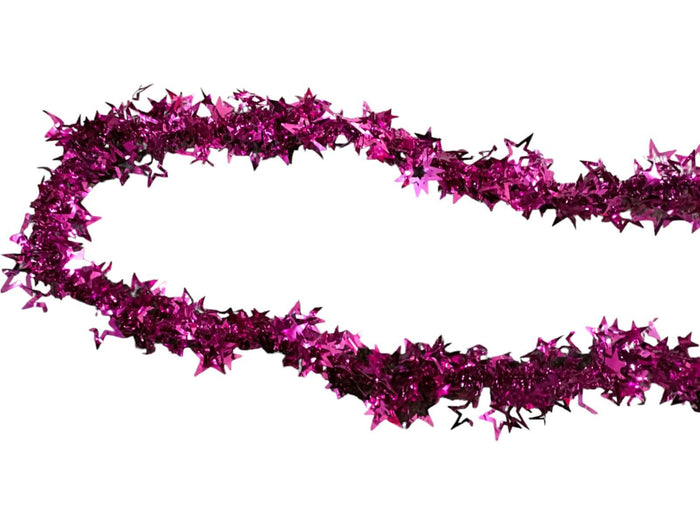 Christmas Garland Tinsel Stars - Sparkling Holiday Decoration for Festive Ambiance (Contain 1 Unit)
