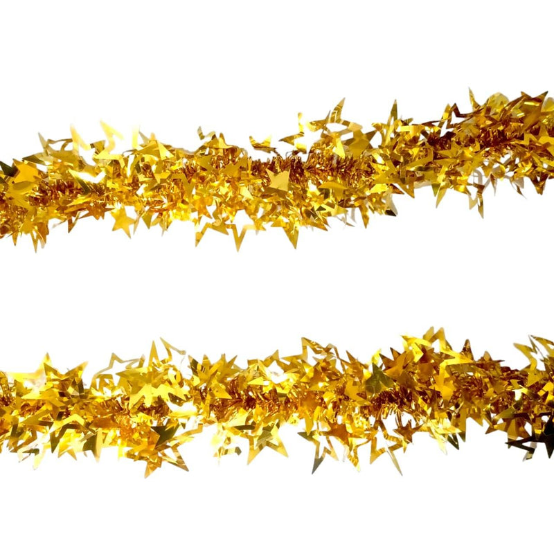 Eva party shop Decoration Gold star Christmas Garland Tinsel Stars - Sparkling Holiday Decoration for Festive Ambiance (pack of 1)