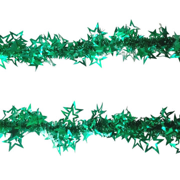 Christmas Garland Tinsel Stars - Sparkling Holiday Decoration for Festive Ambiance (Contain 1 Unit)