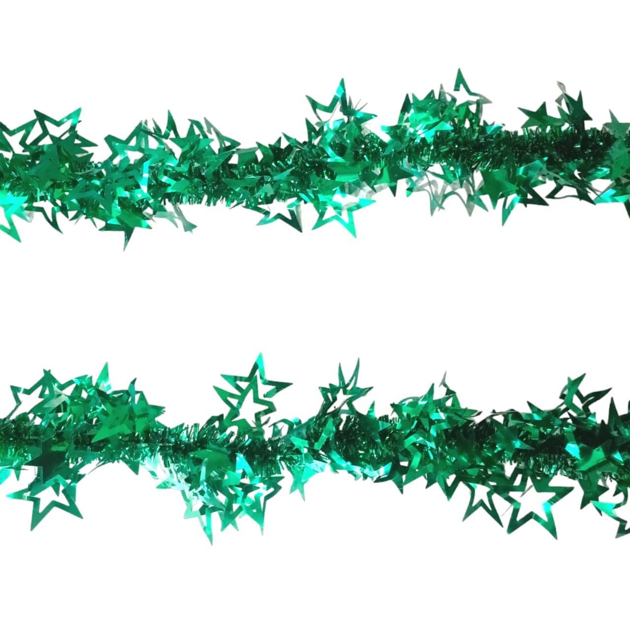 Eva party shop Decoration Green Christmas Garland Tinsel Stars - Sparkling Holiday Decoration for Festive Ambiance (pack of 1)