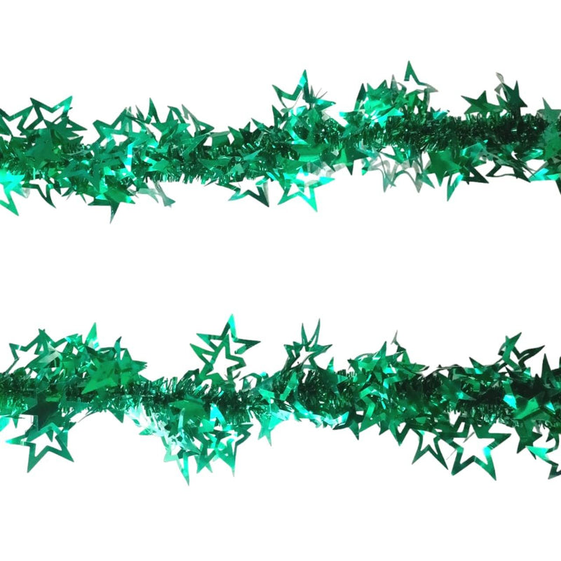 Eva party shop Decoration Green Christmas Garland Tinsel Stars - Sparkling Holiday Decoration for Festive Ambiance (pack of 1)