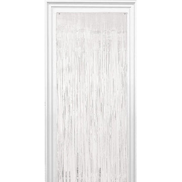 Eva party shop Decoration Supplies White Metallic Foil Curtains for Decoration - Fringe Backdrop Curtains (6x3FT)