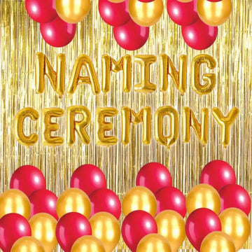 Golden Naming Ceremony Paper Banner - Celebrate a Special Beginning