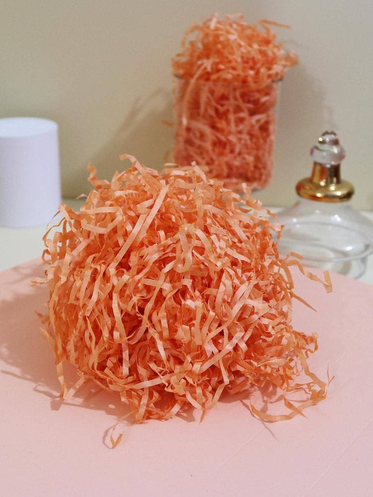 Eva party shop Saffron Shred Paper Grass I Pink Colour Cool Craft I  Pack of 65 grams