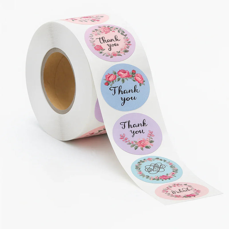 Thank You Stickers & Labels for Packaging (500 Sticker Roll of 1 Inch)