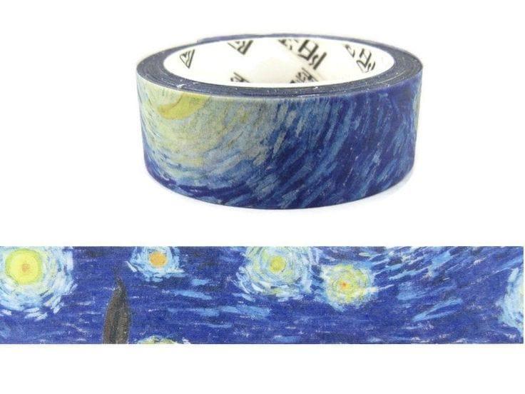 (Buy 1 Get 1 free ) Van gogh Washi tape | Van goh masking tape | Rare Edition | Sweden Van gogh tapes l Pack of 1 tape