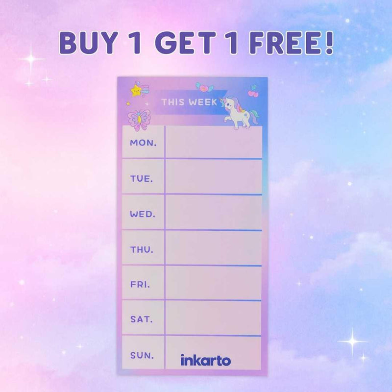 (Buy 1 Get 1 Free) Unicorn Weekly Planner to do list Notepad for self organisation I return gift