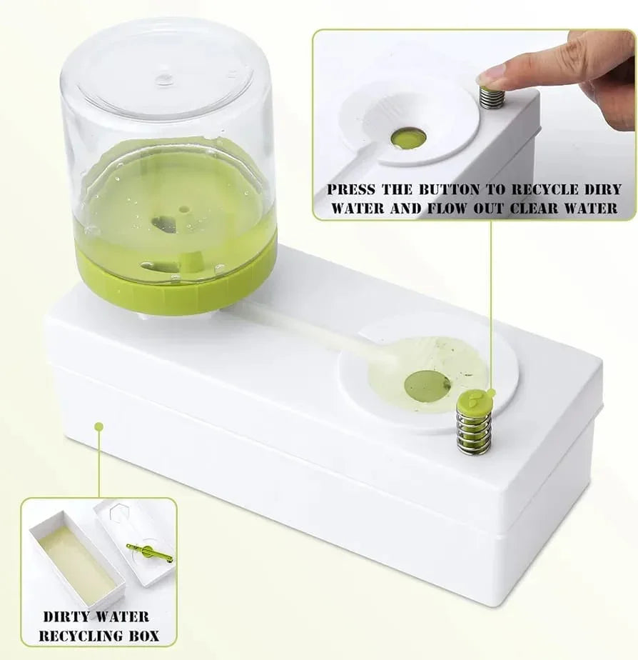 Brush Cleaner with tank | Automated water control for brush rinsing I Brush Rinser