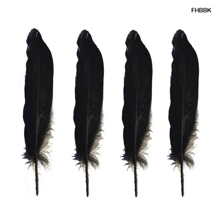 Large Stiff Black Craft Feathers - 10 Piece Set