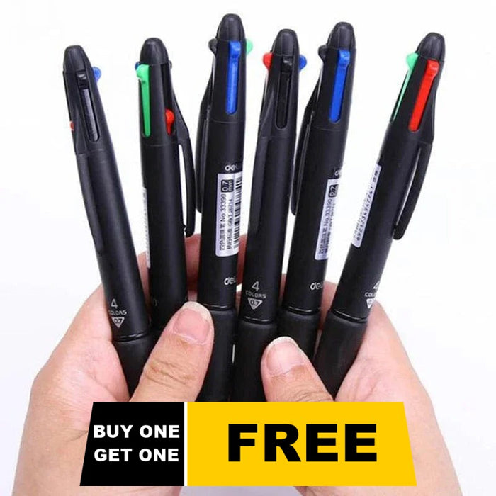 (Buy 1 Get 1 Free) 4 In 1 Effective Four-Colour Ball-Point Pen - Multi-Colour 0.7mm