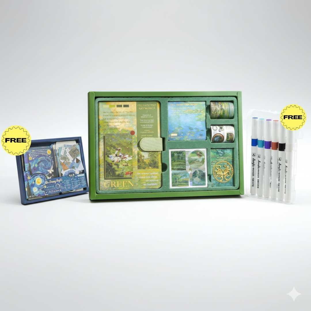 (Buy 1 Get 1 FREE) Van Gogh Premium JUMBO journaling kit for 2026 includes diary, tapes, stickers & sheets - Free Shipping