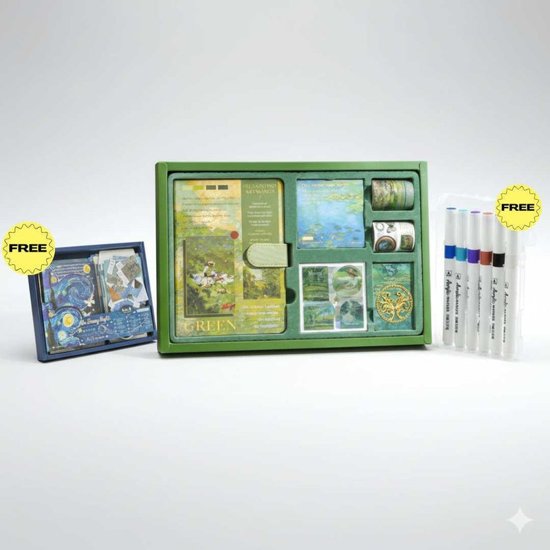 (Buy 1 Get 1 FREE) Van Gogh Premium JUMBO journaling kit for 2026 includes diary, tapes, stickers & sheets - Free Shipping