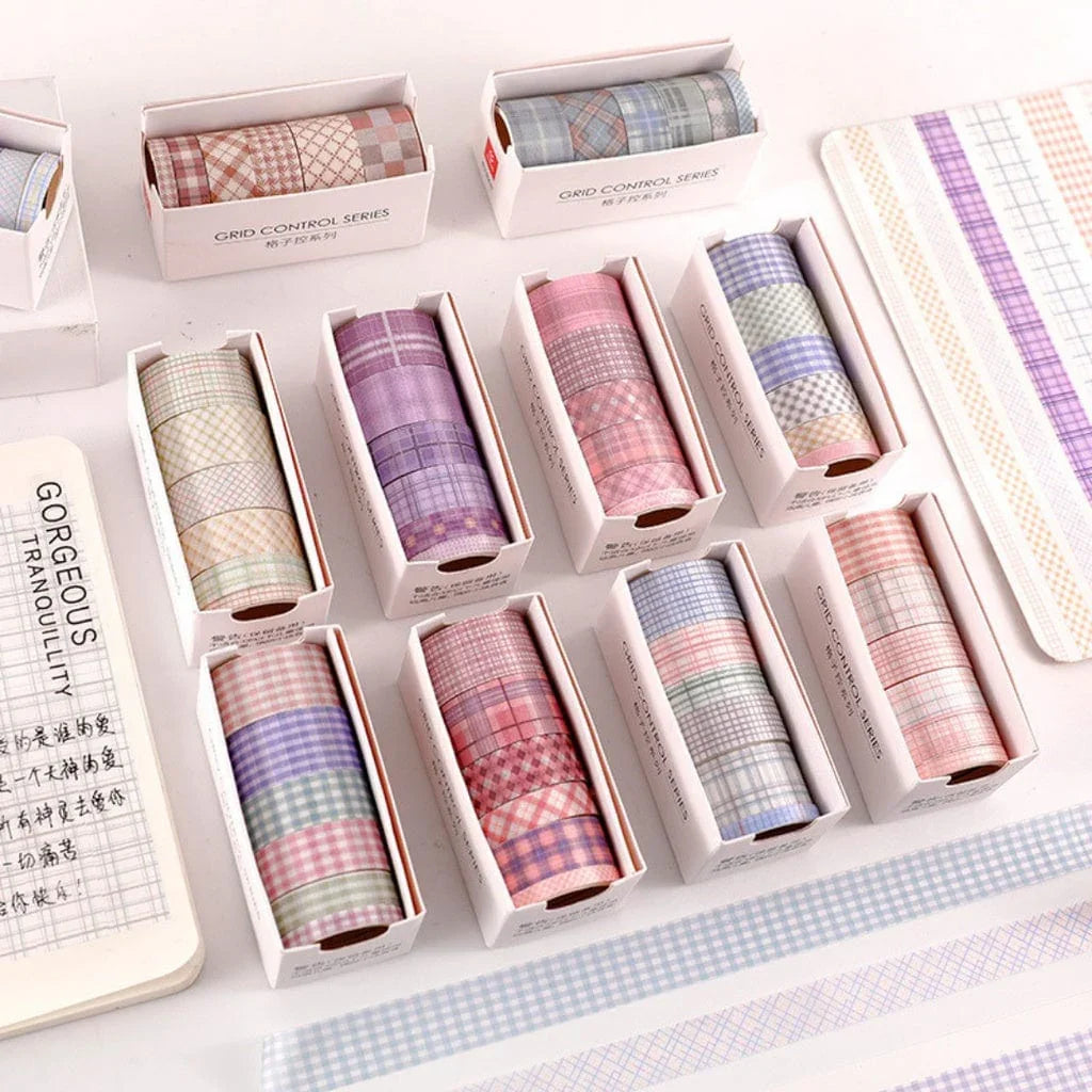 YUBX Watercolors Washi Tape Set 12 Rolls Pastel Colors Masking Macaron