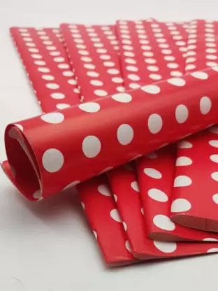 Polka Dots Wrapping Paper - Contain 1 Unit, Red with White Dots, 28x19 Inch