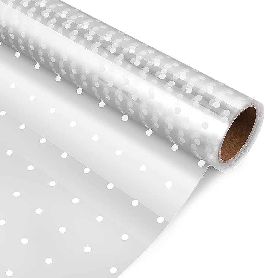 Honesty papers Wrapping Paper Transparent Wrapping paper with White Dots (Birthday Gifts) I Pack of 1 Sheet