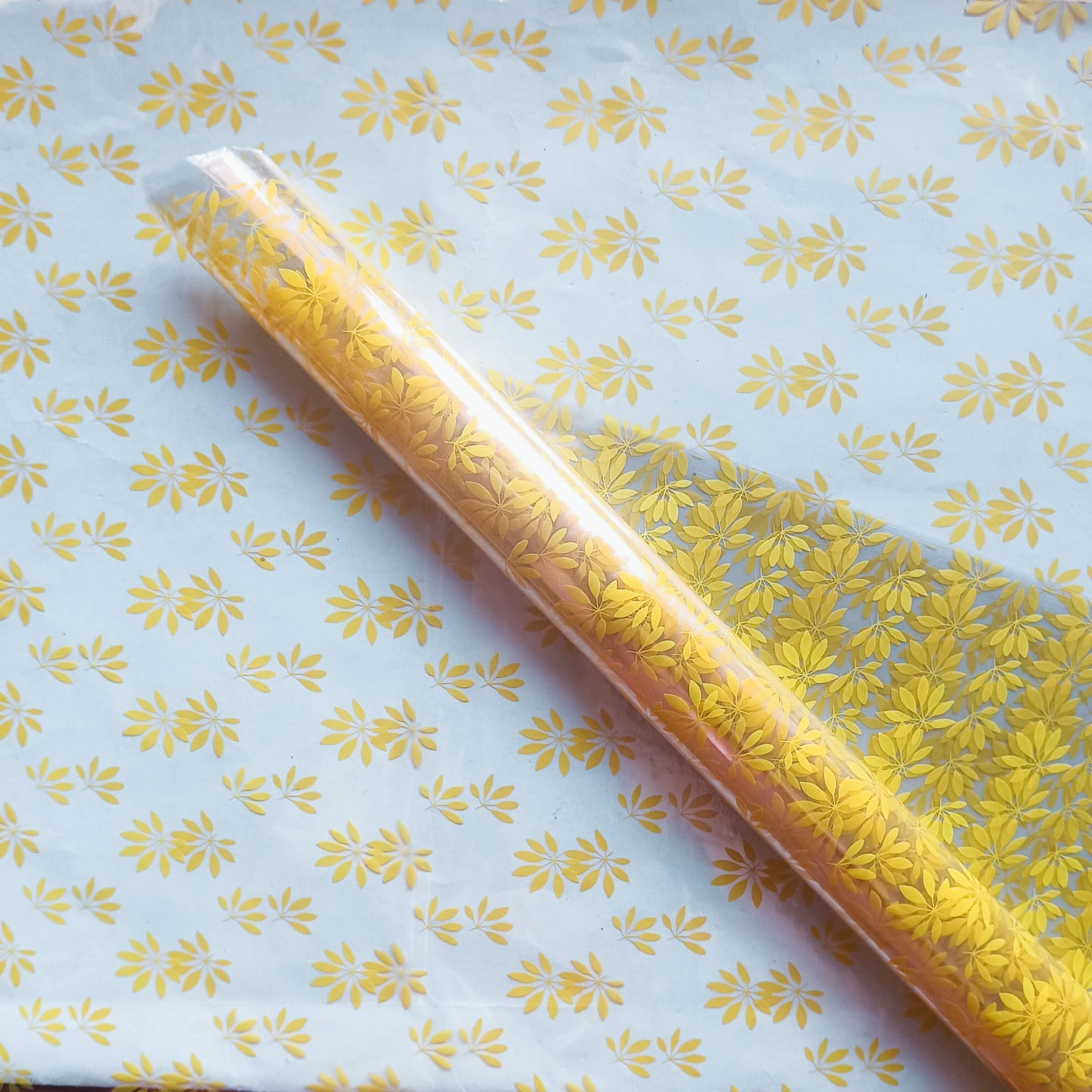 Honesty papers Wrapping Paper Yellow Floral Transparent  Gifts Wrapping paper (Birthday Gifts) I Pack of 1 Sheet