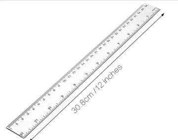 12 Inch Ruler, 5PCS 30CM Ruler with Centimeters and Inches, Plastic Measuring Tools
