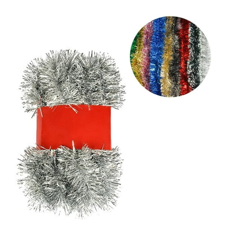 Inkarto 6 Feet Christmas Foil Tinsel Garland Decoration, for Holiday Tree Wall Rail Home Office Event