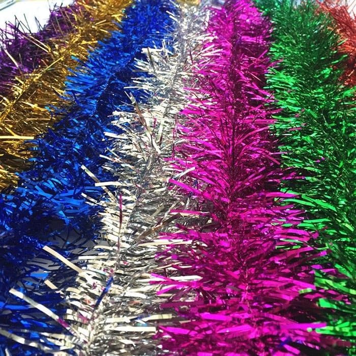 Inkarto 6 Feet Christmas Foil Tinsel Garland Decoration, for Holiday Tree Wall Rail Home Office Event