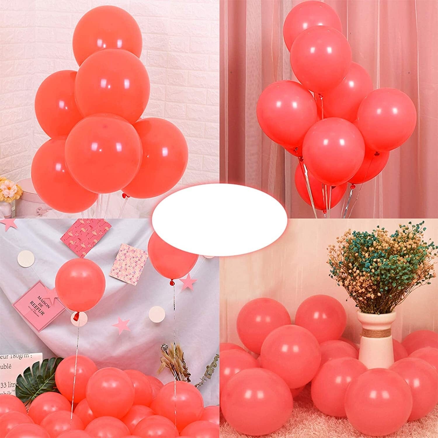 Inkarto Balloon & Party Products Pastel red  purplish Blue balloon set of 5 Full size latex edition