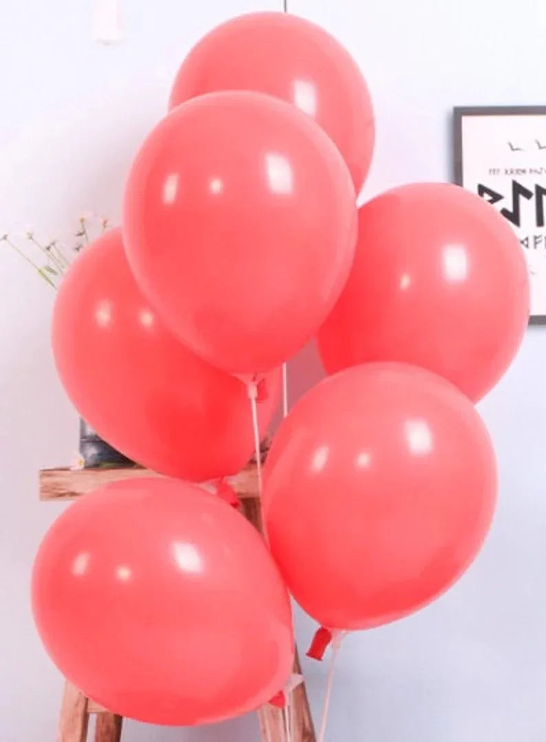 Pastel red  purplish Blue balloon set of 5 Full size latex edition