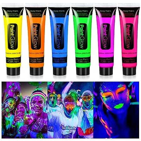 Inkarto Colors & So much! 14.2 ml -Glow in the Dark Water Washable Neon Makeup Tubes -  | Stand Out with Vibrant, Luminescent Colors
