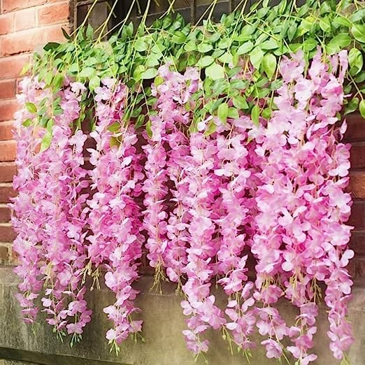 Inkarto Decoration Supplies Pink Wisteria Artificial Flower Hanging, Wedding, Decoration ( pack of 1 )