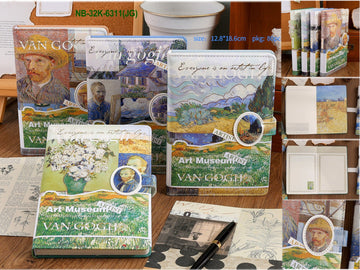 Van Gogh Journaling Combo Stationery kit with 2 Diary I 1 Journal I 4 Washi tape