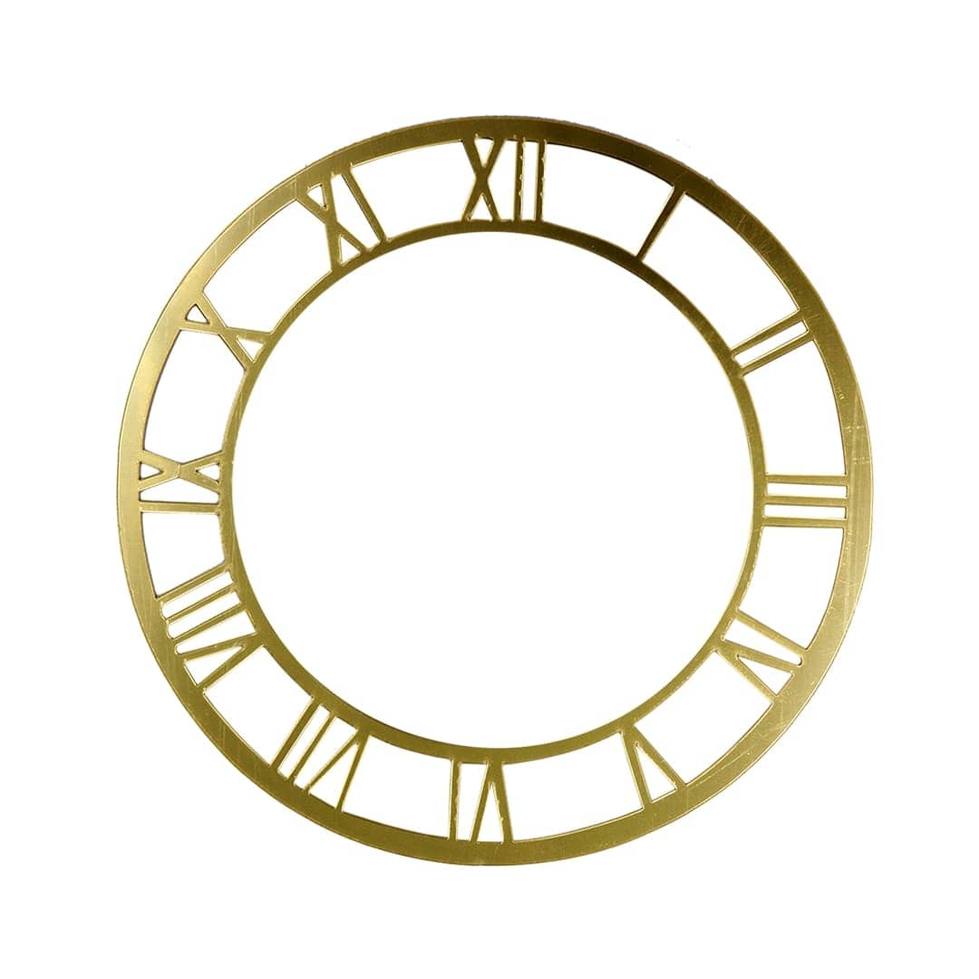 Inkarto Golden Roman Clock Acrylic Cutout - 8-Inch Decorative Timepiece