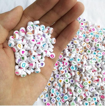 Alphabets Colourful Beads For Braclet making and other hobby work 20GM