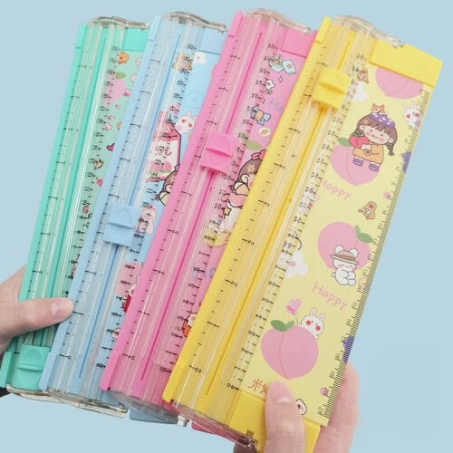 Inkarto Kawaii Pastel Color Portable Paper Cutter Trimmer - Efficient and Precise Cutting