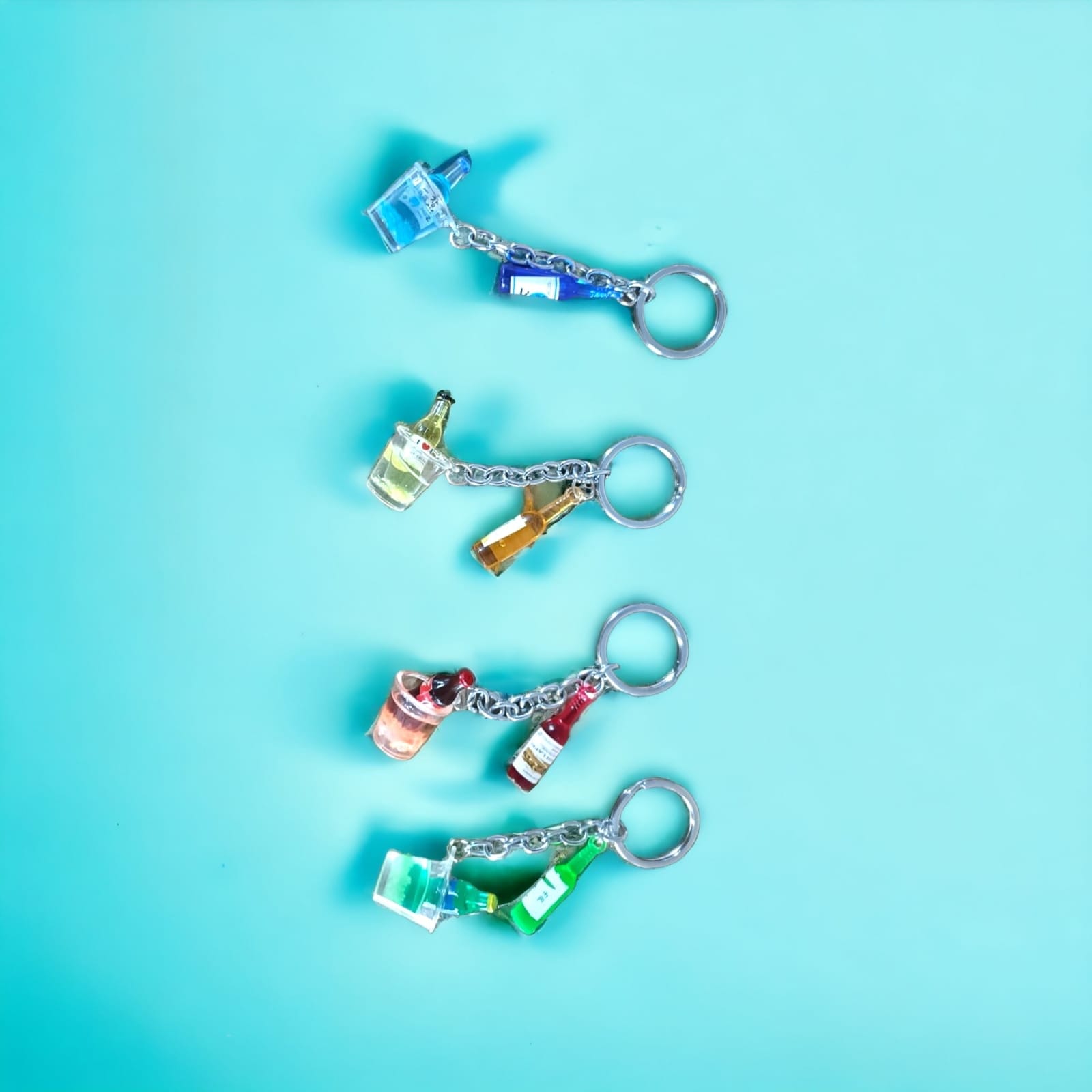 Inkarto Keychains & Fridge magnets Glass Bottle Drinks Charm Keychain: One Piece